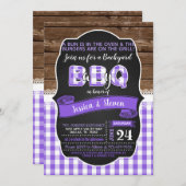 Baby Q Baby Shower Einladung für Mädchen - Lila (Vorne/Hinten)