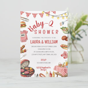Baby-Q-Baby-Shower-Einladung mit Backyard-BBQ-Them Einladung