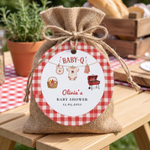 Baby Q Baby Shower Gingham Wäscheleine & Grill