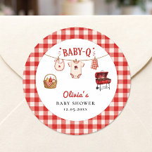 Baby Q Baby Shower Gingham Wäscheleine & Grill