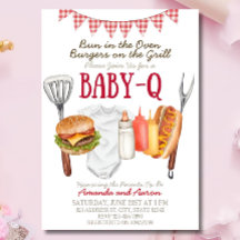 Baby-Q Baby Shower Invitation Template, BBQ Baby