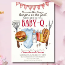 Baby-Q Baby Shower Invitation Template, BBQ Baby
