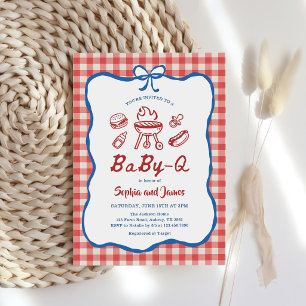 Baby-Q-Baby-Shower zum 4. Juli Einladung