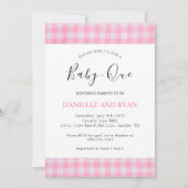 Baby Q Babydusche Barbecue Scheckkartelle Rosa Einladung (Vorderseite)