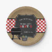 Baby Q Babydusche Dekoration, Grillen im Hinterhof Pappteller (Vorderseite)