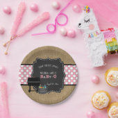 Baby Q Babydusche Dekoration, rustikale Wandtafel Pappteller (Party)