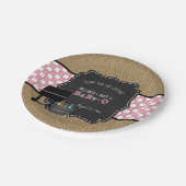 Baby Q Babydusche Dekoration, rustikale Wandtafel Pappteller (Schrägansicht)