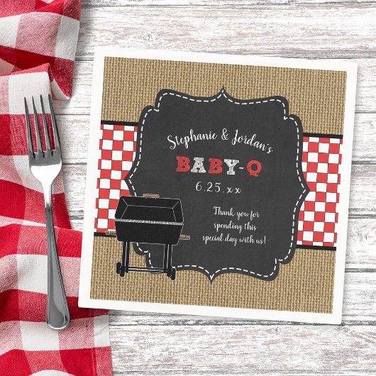 Baby Q Babydusche, Duschdekor für Paare Serviette