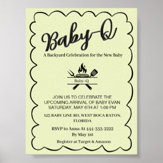 Baby-Q Backyard Baby Shower   BBQ Baby  Poster