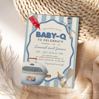 Baby-Q Backyard Baby Shower Einladung