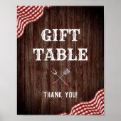 Baby Q Backyard GRILLEN Baby Dusche Tafelschild Poster (Vorne)