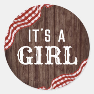 Baby-Q Backyard GRILLEN Gender Reveal Es ist ein M Runder Aufkleber