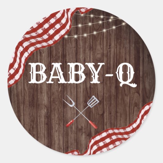 Baby-Q Backyard GRILLEN Paare Duschfavoriten Stick Runder Aufkleber (Vorderseite)