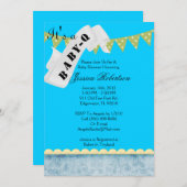 Baby Q Bar-B-Q-Dusche, Niedlich Einladung (Vorne/Hinten)