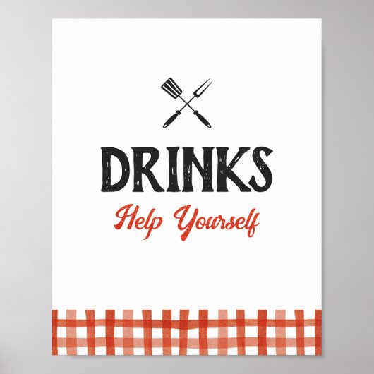 Baby Q Barbecue Baby Duschtränke Schild (Vorne)