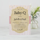 Baby-Q Barbecue Babydusche Einladung (Stehend Vorderseite)