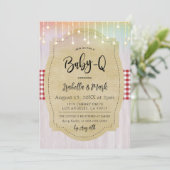 Baby-Q Barbecue Babydusche Einladung (Stehend Vorderseite)