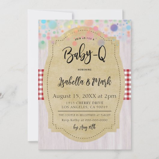 Baby-Q Barbecue Babydusche Einladung (Vorderseite)