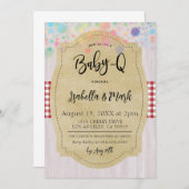 Baby-Q Barbecue Babydusche Einladung (Vorne/Hinten)