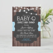 Baby-Q Barbecue Babydusche Einladung (Stehend Vorderseite)