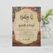 Baby-Q Barbecue Babydusche Einladung (Stehend Vorderseite)