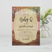 Baby-Q Barbecue Babydusche Einladung (Stehend Vorderseite)