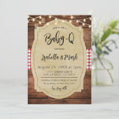Baby-Q Barbecue Babydusche Einladung (Stehend Vorderseite)