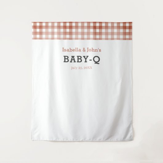 Baby Q Barbecue Babydusche Hintergrund Wandteppich (Vorderseite)