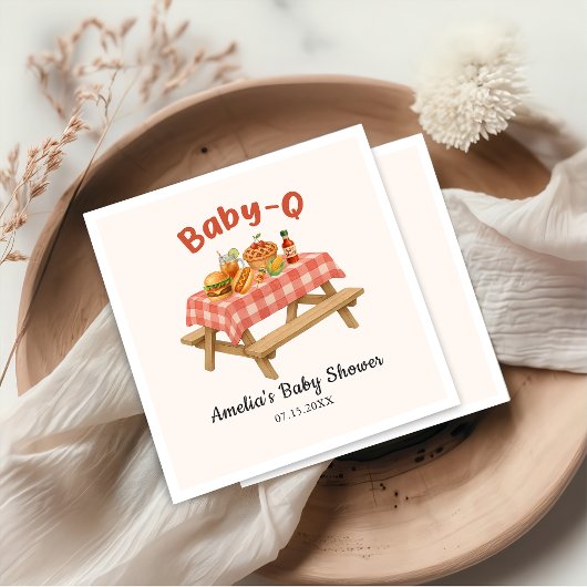 Baby Q Barbecue Babydusche Napkins Serviette