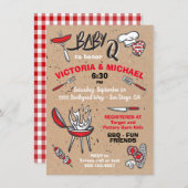 Baby Q Barbecue Dusche Party Einladung (Vorne/Hinten)
