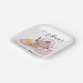 Baby Q Barbecue Dusche Pink Picnic Baby Dusche Pappteller (Gewinkelt)