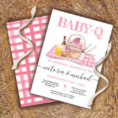 Baby Q Barbecue Dusche Pink Picnic Einladung