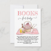 Baby Q Barbecue Dusche Rosa Bücher für Babykarte Einladung (Vorderseite)