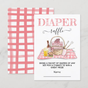 Baby Q Barbecue Dusche Rosa Windel Raffekarte Einladung