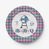 Baby Q Barbecue Gender Reveal Dusche Pappteller (Vorderseite)