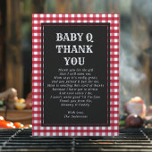 Baby Q Barbeque Rustic Country Baby Dusche Red Dankeskarte