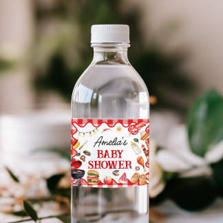 Baby Q BBQ Grillfest-Baby-Party Wasserflaschenetikett