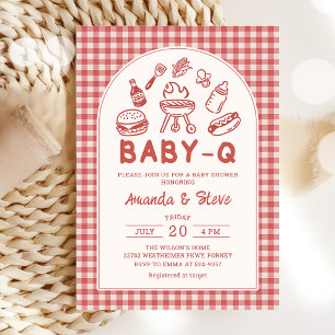 Baby Q BBQ Grillfest Paare Baby Shower Einladung