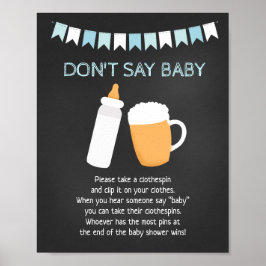 Baby Q Beer Boy Baby Shower Say Baby Game nicht Poster