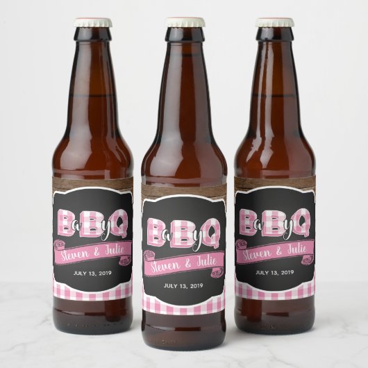Baby Q Beer Flaschenetikett - lt. Rosa Bierflaschenetikett (Flaschen)