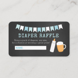 Baby-Q Blue Flasche und Bier Diaper Raffle Cards Begleitkarte