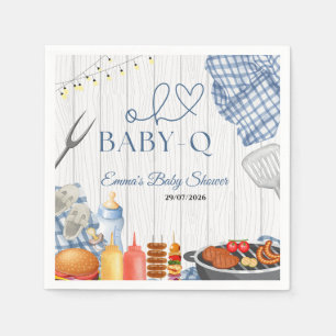 Baby-Q Boy Rustikale BBQ-Baby-Party Serviette