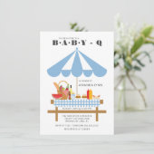 Baby Q Boys Babydusche Einladung (Stehend Vorderseite)