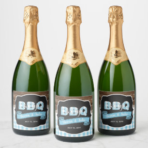 Baby Q Champagne Label - Baby Blue Schaumweinetikett