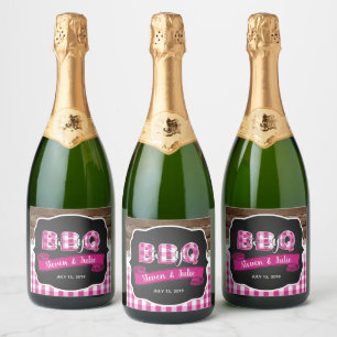 Baby Q Champagne Label - Dunkelrosa Schaumweinetikett