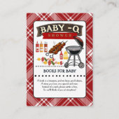 Baby-Q Checkered Red & Black Grill Baby Dusche Begleitkarte (Vorderseite)