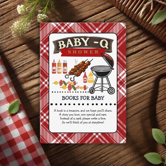 Baby-Q Checkered Red & Black Grill Baby Dusche Begleitkarte