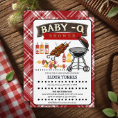 Baby-Q Checkered Red & Black Grill Baby Dusche Einladung