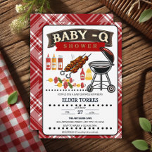 Baby-Q Checkered Red & Black Grill Baby Dusche