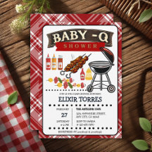 Baby-Q Checkered Red & Black Grill Baby Dusche